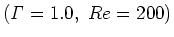 $({\it \Gamma}=1.0, ~Re=200)$