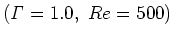 $({\it \Gamma}=1.0, ~Re=500)$