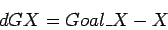 \begin{displaymath}dGX = Goal\_X - X
\end{displaymath}